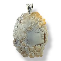 Pendant Mandile 1922 Woman Cammei  in Silver Conchiglia 2MCICM174